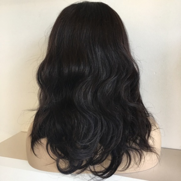 Full Lace Wig 100% Virgin Human Hair Wig 18" Wavy - Picture 3 of 8